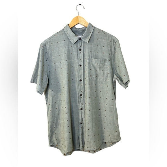 Katin Men’s Sage Short Sleeve Button-Up Shirt M Micro Print Casual Surf Style - Picture 1 of 9